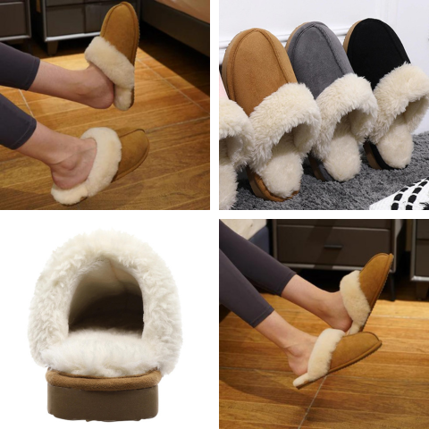 UGG Fuzzy Slippers Women's Men's Premium Sheepskin Scuffs not specified