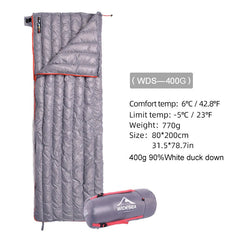 Best Ultralight Sleeping Bag (-1°C): CW400 Duck Down, Lightweight & Warm by Naturehike Wisesea