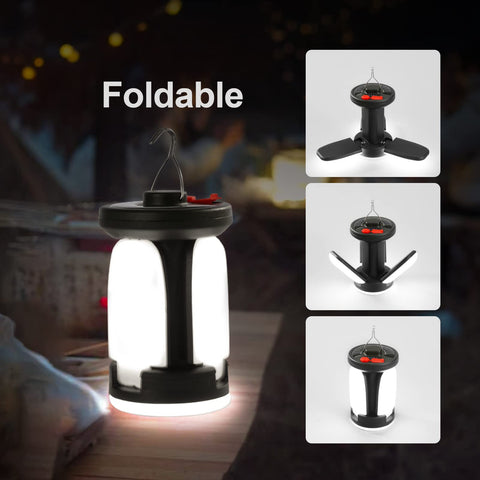 Camping Solar Lamp Rechargeable LED Light With Emergency Power Bank - About Camping