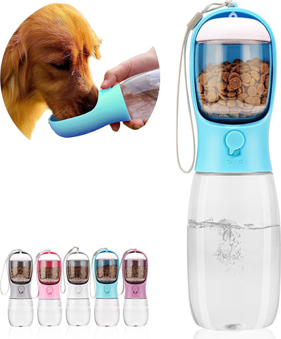Dog Cat Water Bottle 3-1 Portable Travel with Food Container Pet not specified