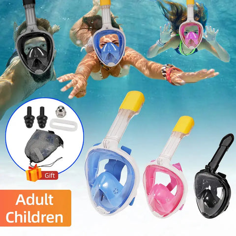 Full Face Snorkel Mask Easybreath Snorkeling Anti-Fog Anti-Leak About Camping