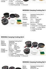 Widesea Camping Cookware Set Outdoor Pot Tableware Kit Cooking Water Kettle Pan Travel Cutlery Utensils Hiking Picnic Equipment - About Camping