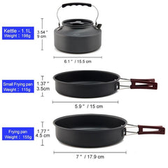Widesea Camping Cookware Set Outdoor Pot Tableware Kit Cooking Water Kettle Pan Travel Cutlery Utensils Hiking Picnic Equipment - About Camping