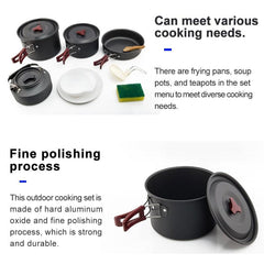 Widesea Camping Cookware Set Outdoor Pot Tableware Kit Cooking Water Kettle Pan Travel Cutlery Utensils Hiking Picnic Equipment - About Camping