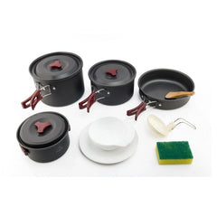 Widesea Camping Cookware Set Outdoor Pot Tableware Kit Cooking Water Kettle Pan Travel Cutlery Utensils Hiking Picnic Equipment - About Camping