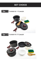 Widesea Camping Cookware Set Outdoor Pot Tableware Kit Cooking Water Kettle Pan Travel Cutlery Utensils Hiking Picnic Equipment - About Camping