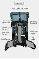 Hiking Backpack 40+10L Waterproof Ultralight