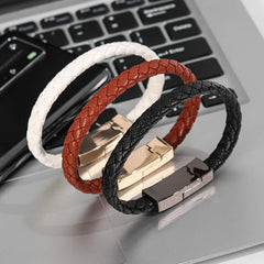 Leather Bracelet USB Cable Portable Fast Charging For All Mobile Phone not specified