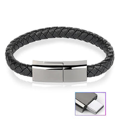 Leather Bracelet USB Cable Portable Fast Charging For All Mobile Phone