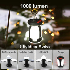 Camping Solar Lamp Rechargeable LED Light With Emergency Power Bank - About Camping