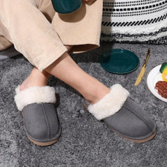 UGG Fuzzy Slippers Women's Men's Premium Sheepskin Scuffs About Camping