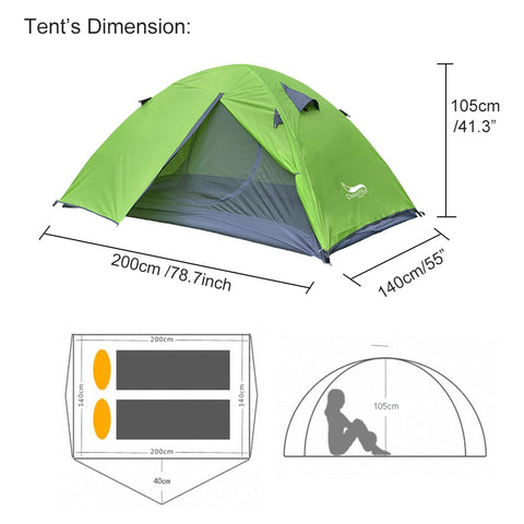 Camping Tent for 2 Person Aluminum Pole Lightweight Breathable - About Camping