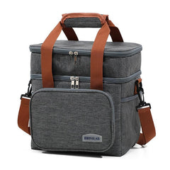 Thermal Insulation Lunch Bag Double Deck Large 14L Leakproof Waterproof for Work Office Picnic or Travel - About Camping