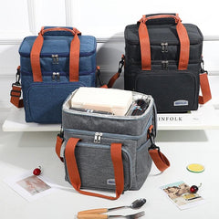Thermal Insulation Lunch Bag Double Deck Large 14L Leakproof Waterproof for Work Office Picnic or Travel - About Camping