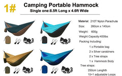 Camping Hammock Single & Double Portable and Lightweight High-strength parachute fabric - About Camping