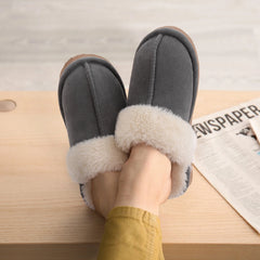 UGG Fuzzy Slippers Women's Men's Premium Sheepskin Scuffs About Camping