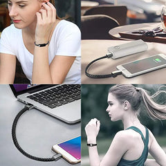 Leather Bracelet USB Cable Portable Fast Charging For All Mobile Phone - About Camping