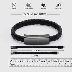 Leather Bracelet USB Cable Portable Fast Charging For All Mobile Phone - About Camping