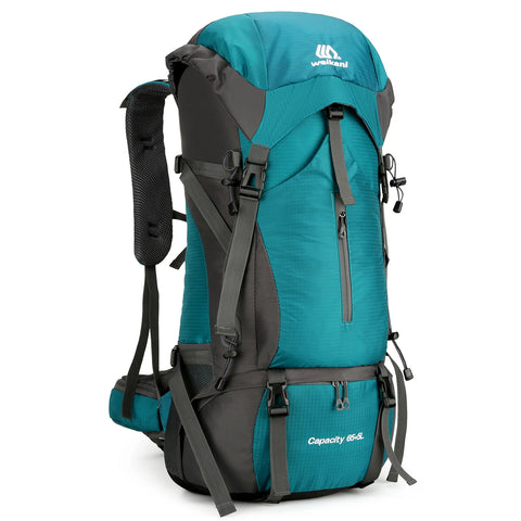 Hiking Backpack 70L Waterproof & Lightweight | Free Rain Cover_Lake blue color
