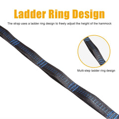 2Pcs Hammock Straps Special Reinforced Polyester Straps 5 Ring High Load-Bearing Barbed Outdoor Camping Hammock Straps 200*2.5cm - About Camping