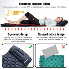 Ultralight 550g Inflatable Camping Mattress with Pillow for Travelling and Hiking - About Camping