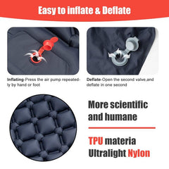 Ultralight 550g Inflatable Camping Mattress with Pillow for Travelling and Hiking - About Camping