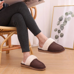 UGG Fuzzy Slippers Women's Men's Premium Sheepskin Scuffs About Camping