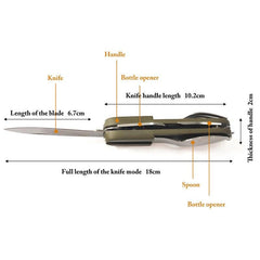 7-In-1 Camping Tableware Stainless Steel Foldable Fork Spoon Knife - About Camping