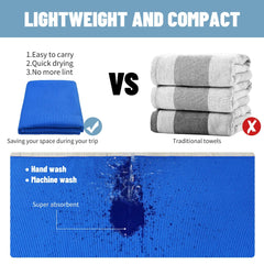 Microfiber Travel Towel Soft Fast Dry Absorbency Sand Free Camping Gym - About Camping