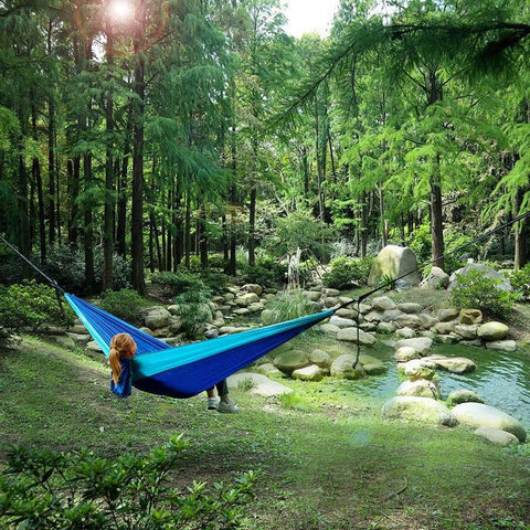 Camping Hammock Single & Double Portable and Lightweight High-strength parachute fabric - About Camping