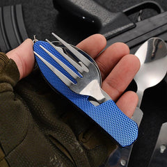 4-in-1 Camping Multitool Foldable Spoon Fork Knife Bottle Opener - About Camping