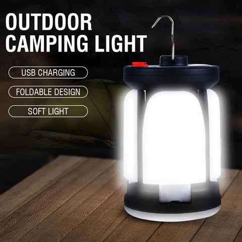 Camping Solar Lamp Rechargeable LED Light With Emergency Power Bank - About Camping