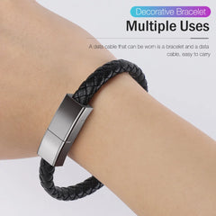 Leather Bracelet USB Cable Portable Fast Charging For All Mobile Phone - About Camping