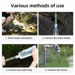 Mini Water Filtration System Water Purification Filter - Straw, Bag About Camping