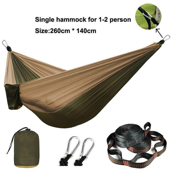 Camping Hammock Single & Double Portable and Lightweight High-strength parachute fabric