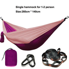 Camping Hammock Single & Double Portable and Lightweight High-strength parachute fabric - About Camping