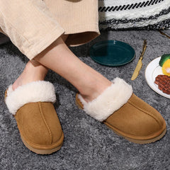 UGG Fuzzy Slippers Women's Men's Premium Sheepskin Scuffs About Camping
