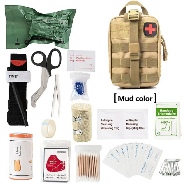Survival First Aid Kit Supplies Emergency Medical Military Trauma Bag