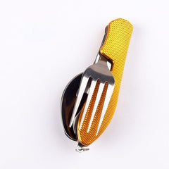 4-in-1 Camping Multitool Foldable Spoon Fork Knife Bottle Opener - About Camping