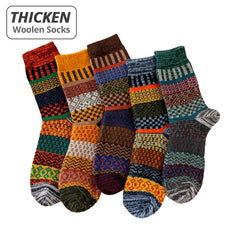5-Pairs Cotton Winter Socks For Men Women Thicken Sheep's Wool Socks Warm About Camping