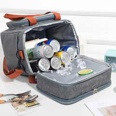 Thermal Insulation Lunch Bag Double Deck Large 14L Leakproof Waterproof for Work Office Picnic or Travel - About Camping