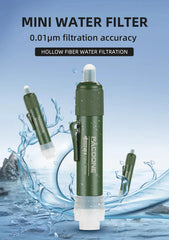 Mini Water Filtration System Water Purification Filter - Straw, Bag About Camping