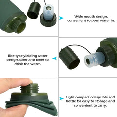 TPU Sport Water Bottle Folding Soft Flask Camping Water Bag 500ml About Camping