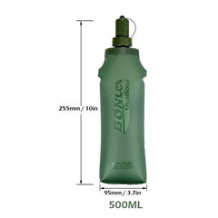 TPU Sport Water Bottle Folding Soft Flask Camping Water Bag 500ml About Camping