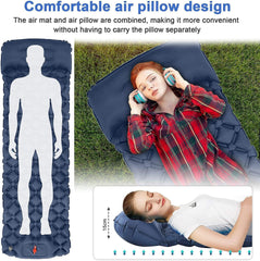 Ultralight 550g Inflatable Camping Mattress with Pillow for Travelling and Hiking - About Camping