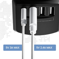 Universal Travel Power Adapter 3 USB Port 1 Type C Adaptor US EU UK AU Lencent