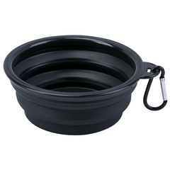 Water Food Bowl for Dogs Cats Collapsible Silicone with Carabiner Clip not specified