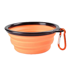 Water Food Bowl for Dogs Cats Collapsible Silicone with Carabiner Clip not specified