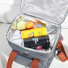 Thermal Insulation Lunch Bag Double Deck Large 14L Leakproof Waterproof for Work Office Picnic or Travel - About Camping