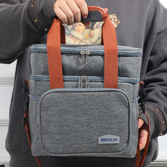 Thermal Insulation Lunch Bag Double Deck Large 14L Leakproof Waterproof for Work Office Picnic or Travel - About Camping